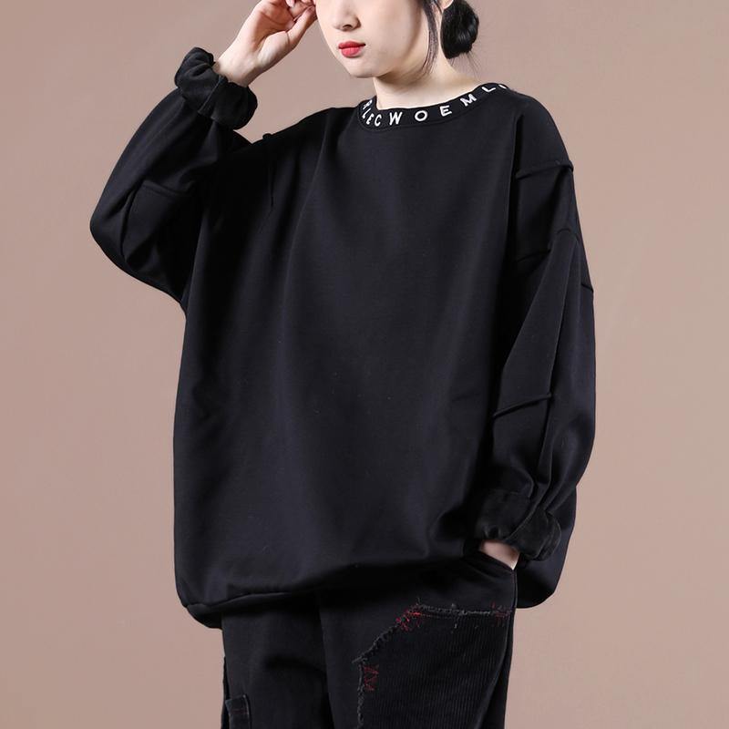 Diy O Neck Letter Clothes for Fabrics Black Embroidery Blouses