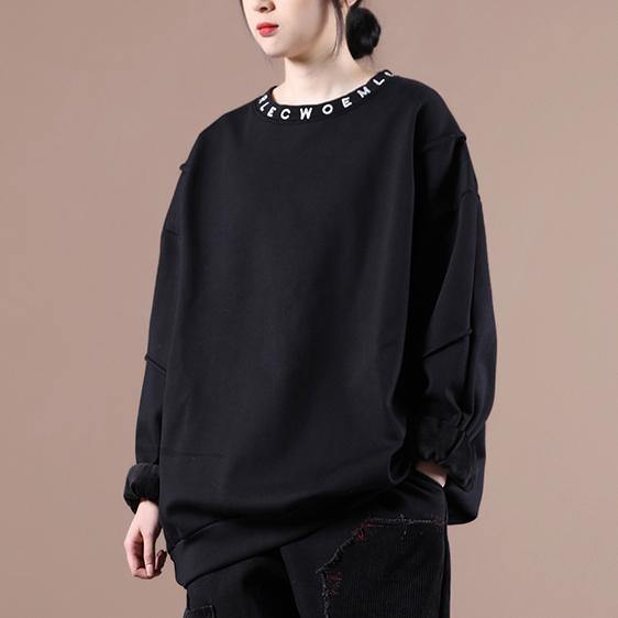 Diy O Neck Letter Clothes for Fabrics Black Embroidery Blouses