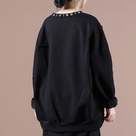 Diy O Neck Letter Clothes for Fabrics Black Embroidery Blouses