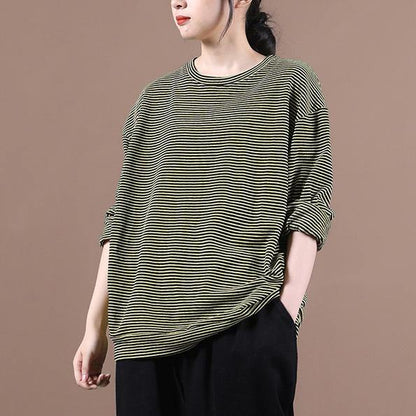 DIY o neck fall Blouse Wardrobes yellow striped blouses