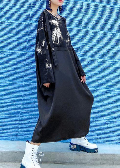 Diy O Neck Pockets Dress Ideas Black Print Dresses