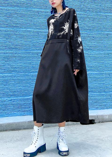 Diy O Neck Pockets Dress Ideas Black Print Dresses