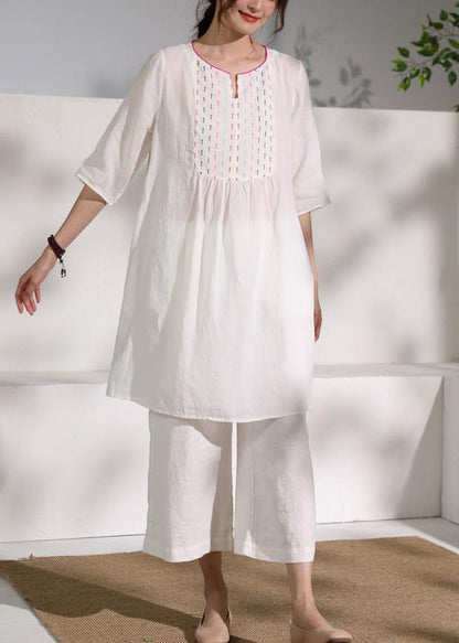 Diy O Neck Cinched Linen Blouse Photography White Blouses