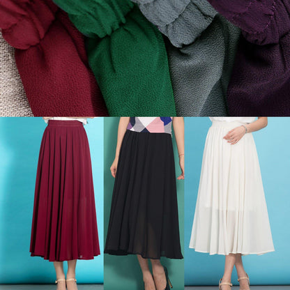 Diy Pink Elastic Waist Chiffon Clothes Big Hem Traveling Summer Dresses