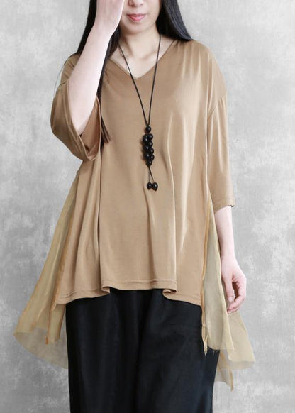 Diy V Neck Asymmetric Summe Rclothes Work Black Tops