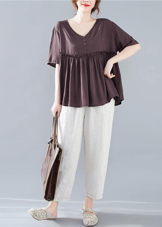 Diy V Neck Cinched Tunic Pattern Wardrobes Chocolate Tops