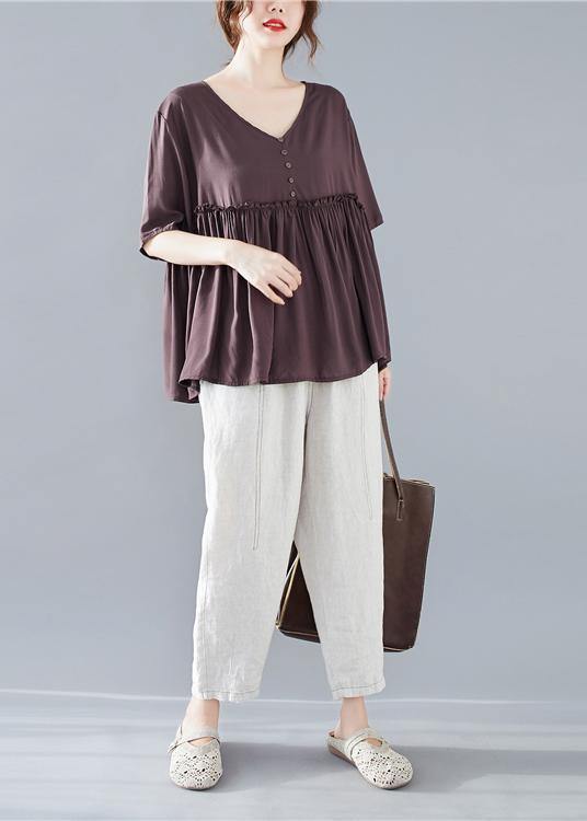 Diy V Neck Cinched Tunic Pattern Wardrobes Chocolate Tops