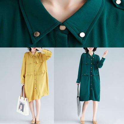 Diy Yellow Cotton Wardrobes Mom Tutorials Lapel Collar Short Dress