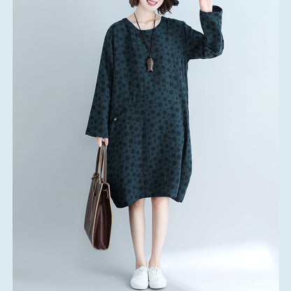 Diy Yellow Dotted Cotton Tunic Dress Runway Pockets Cotton Dress