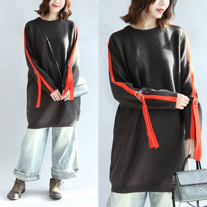Dark Gray Sweat Dresses Oversized Shift Dress