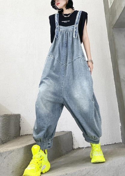 Denim Blue Overalls New Summer Thin One-piece Pants