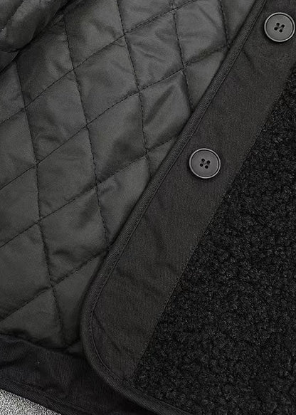 Diy Black Hooded Patchwork Thick Teddy Faux Fur Coats in Winter