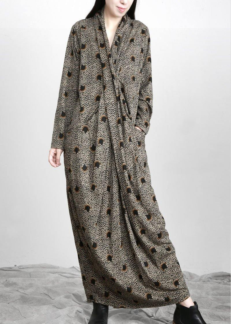 Diy Black Jacquard Pockets Long Sleeve Fall Maxi Dress