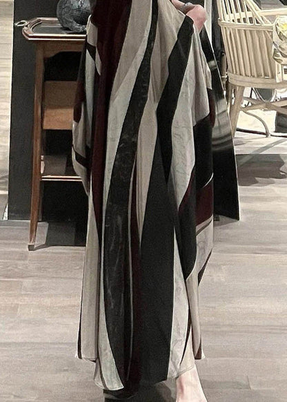 Black Bustier Top Backless Patchwork Striped Cotton Spaghetti Strap Dress Sleeveless