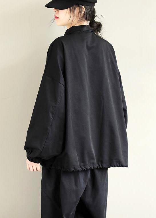 Elegant Black Clothes Lapel Patchwork Plus Size Clothing Spring Shirts