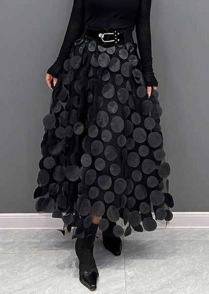 Red Dot Patchwork Tulle Skirt Fall