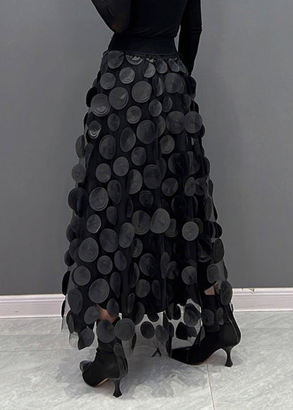 Rose Dot Patchwork Tulle Skirt Fall