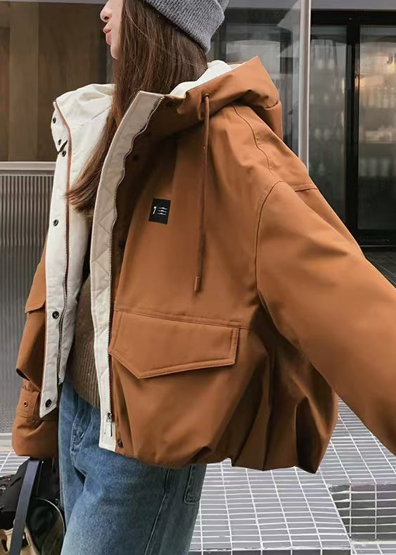 Coffee Oversized Fine Cotton Filled Parka Winter