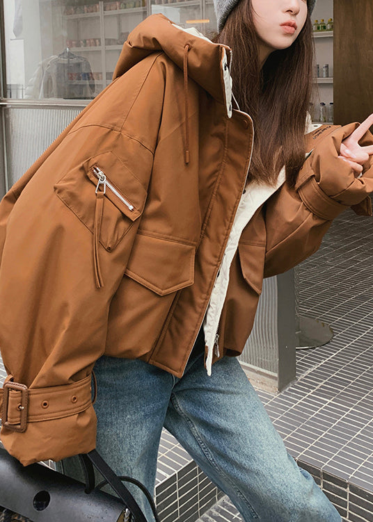 Coffee Oversized Fine Cotton Filled Parka Winter
