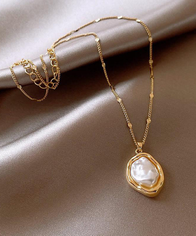 Gold 14k Gold Alloy Pearlendant Necklace Yi037