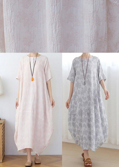 Iight Pink Linen Summer Dress
