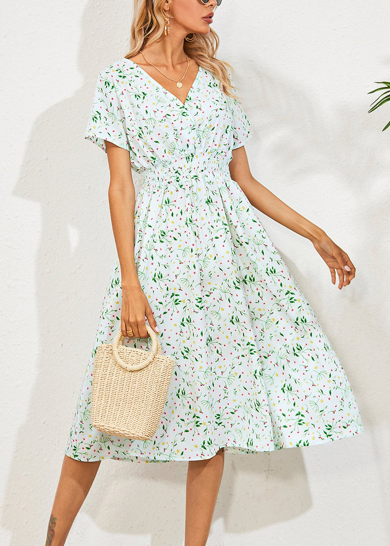 Light Blue Slim Long Dress Summer