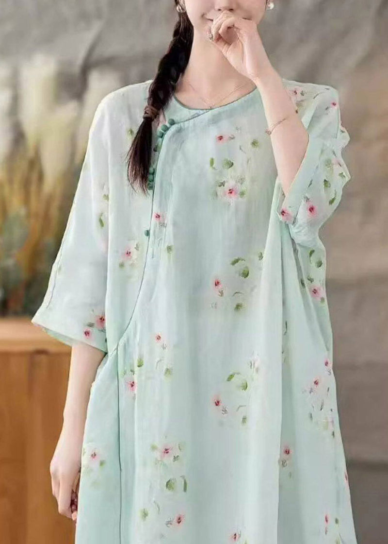 Light Green Side Open Linen Top Fall