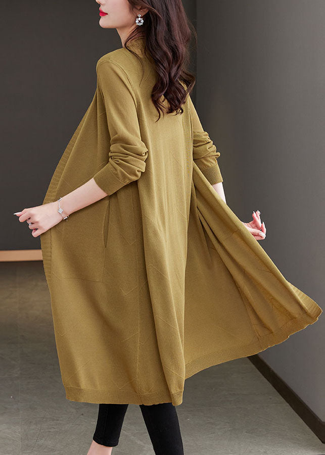 Matcha Colour V Neck Pockets Long Ice Size Knit Cardigans Long Sleeve