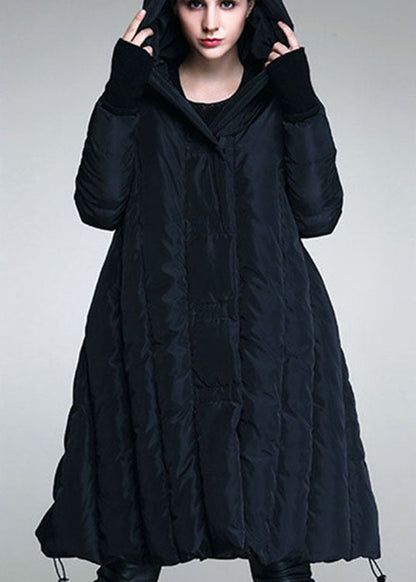 Mulberry Button Drawstring Thick Winter Duck Down Coat