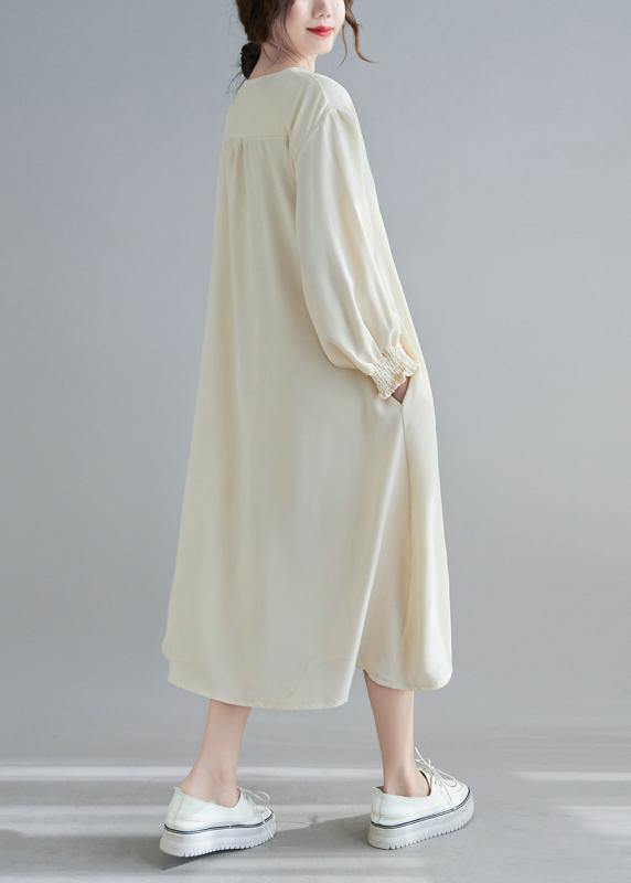 Nude Wardrobes O Neck Lantern Sleeve a Line Spring Dresses