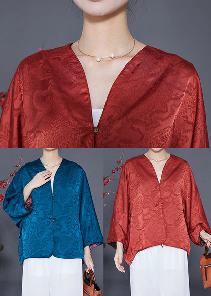 Orange Oversized Wear on Both Sides Silk Cardigans Summer