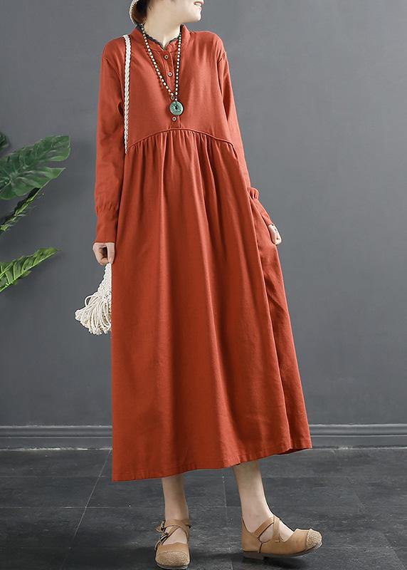 Patchwork Cinched Wardrobes Shape Red Robe Dress