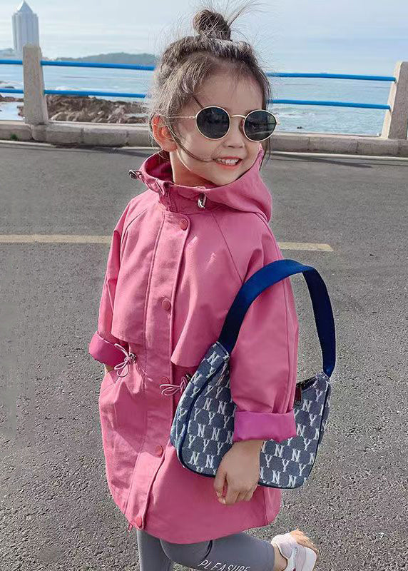 Rose Hooded Drawstring Cotton Coats Spring