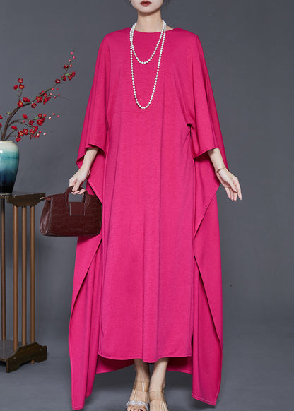 Rose Oversized Cotton Maxi Dress Cloak Sleeves