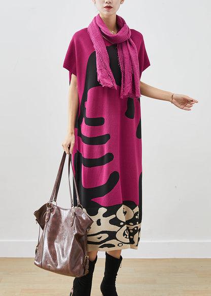 Rose V Neck Print Cotton Maxi Dress Short Sleeve