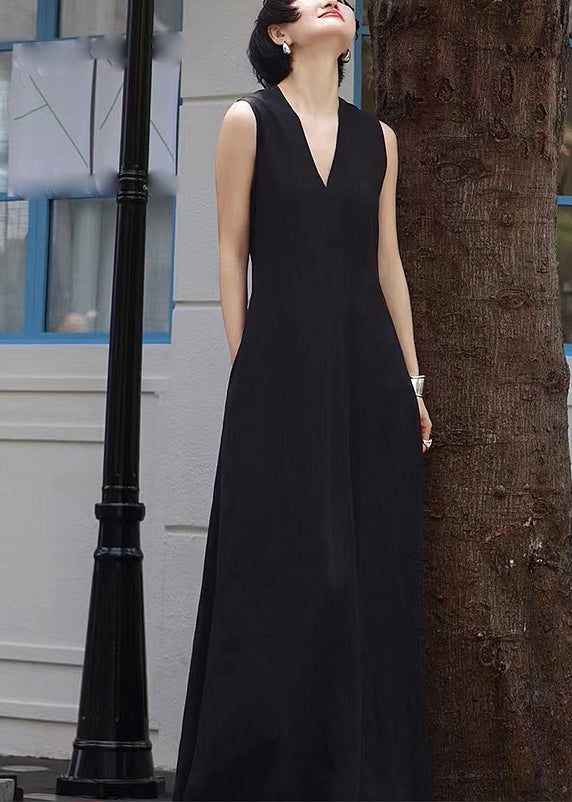 White V Neck Patchwork Long Dresses Sleeveless