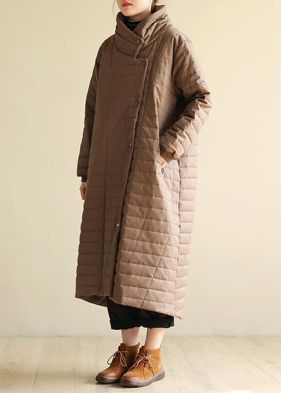 Snow Jackets High Neck Outwear Dark Khaki Wild Parkas for