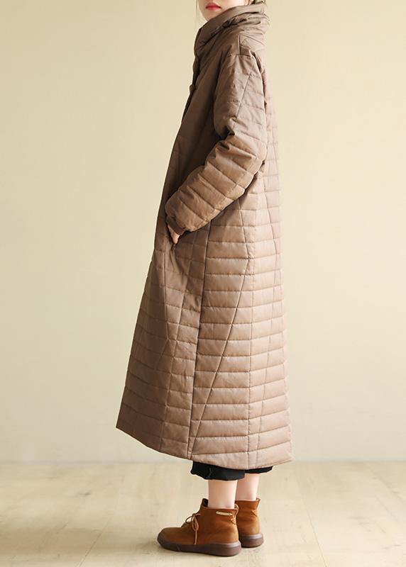 Snow Jackets High Neck Outwear Dark Khaki Wild Parkas for