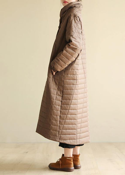 Snow Jackets High Neck Outwear Dark Khaki Wild Parkas for