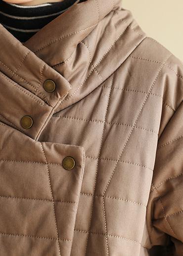 Snow Jackets High Neck Outwear Dark Khaki Wild Parkas for