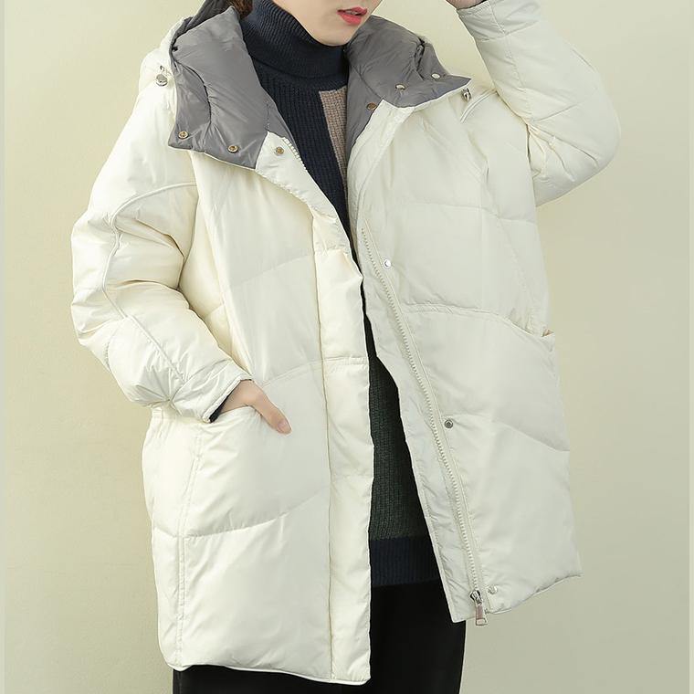 Winter Jacket Overcoat Hooded Zippered Down Coat Winter