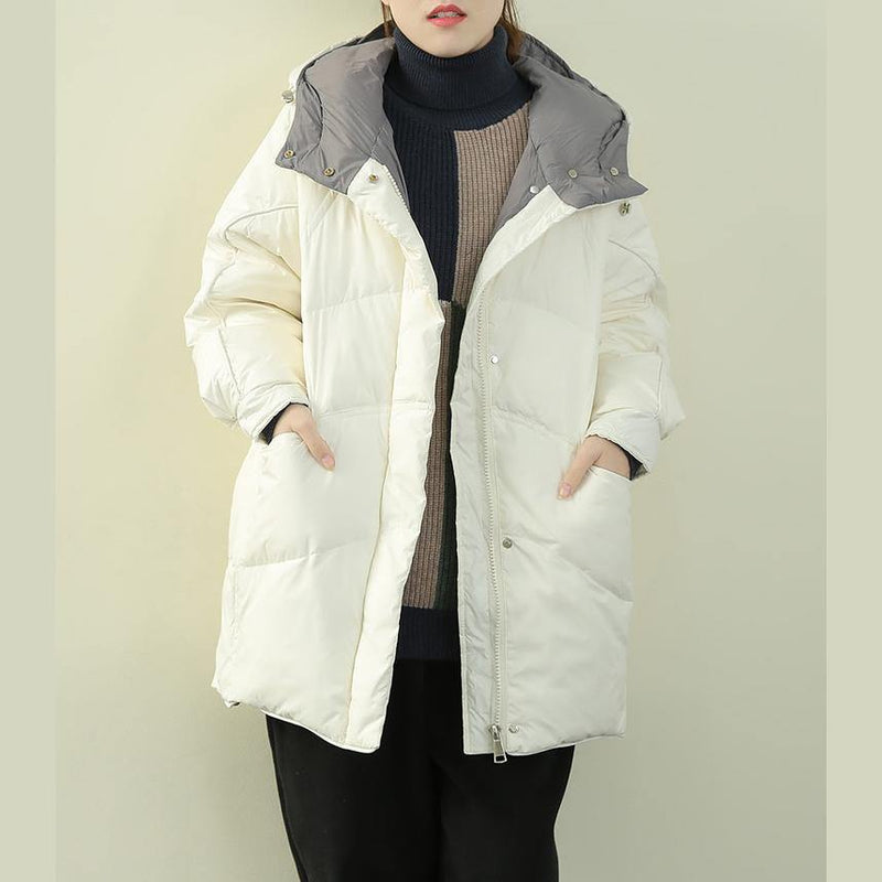 Winter Jacket Overcoat Hooded Zippered Down Coat Winter