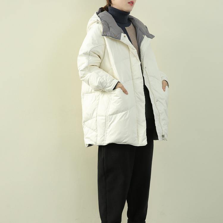 Winter Jacket Overcoat Hooded Zippered Down Coat Winter