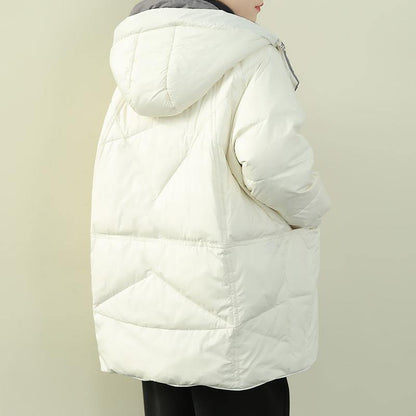 Winter Jacket Overcoat Hooded Zippered Down Coat Winter