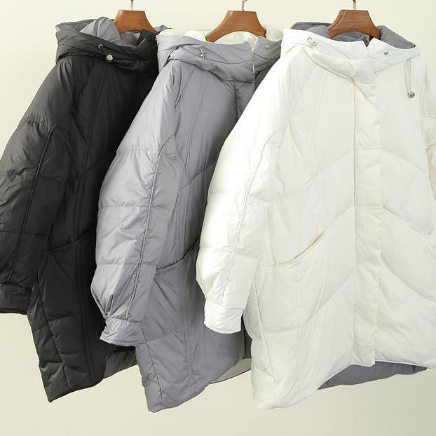 Winter Jacket Overcoat Hooded Zippered Down Coat Winter