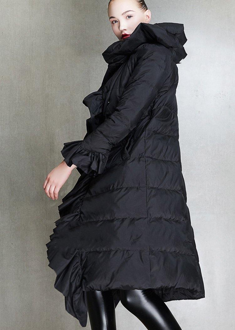 Winter Jacket Ruffles Jackets Pink Tie Waist Duck Down Coat