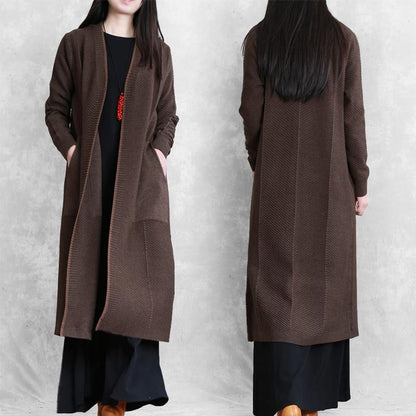 Chocolate Coat Long Coat Pockets
