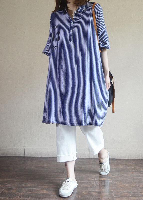 Cotton Clothes Korea Yellow Striped and Letter Printed Long Sleeve Shirt