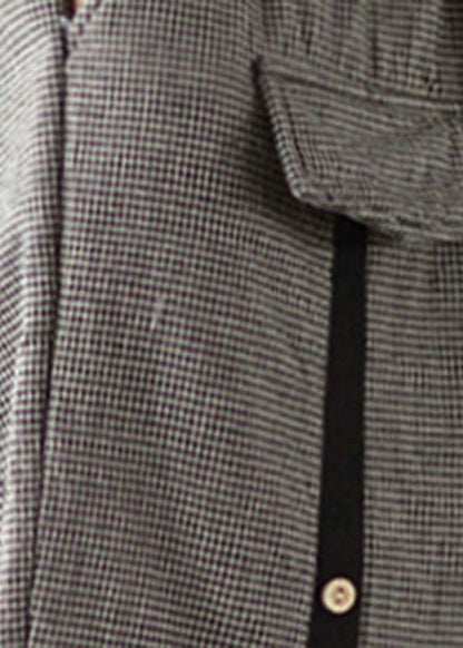 Elastic Waist Plaid Fine Cotton Filled Pants Winter