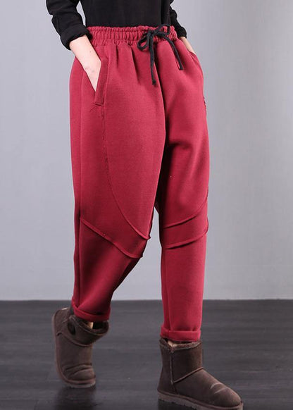 Elastic Waist Pants Oversize Red Tutorials Drawstring Jeans